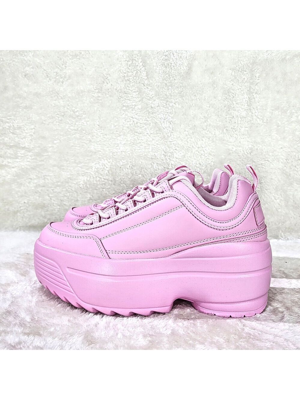NIB Ultra Cush Baby Light Pink Platform Sneakers - Picture 4 of 7